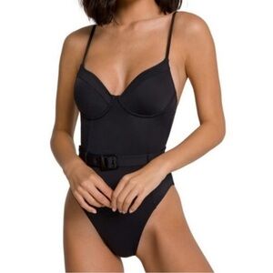 GOOD American Showoff One Piece Black Swimsuit Size (1) Small
